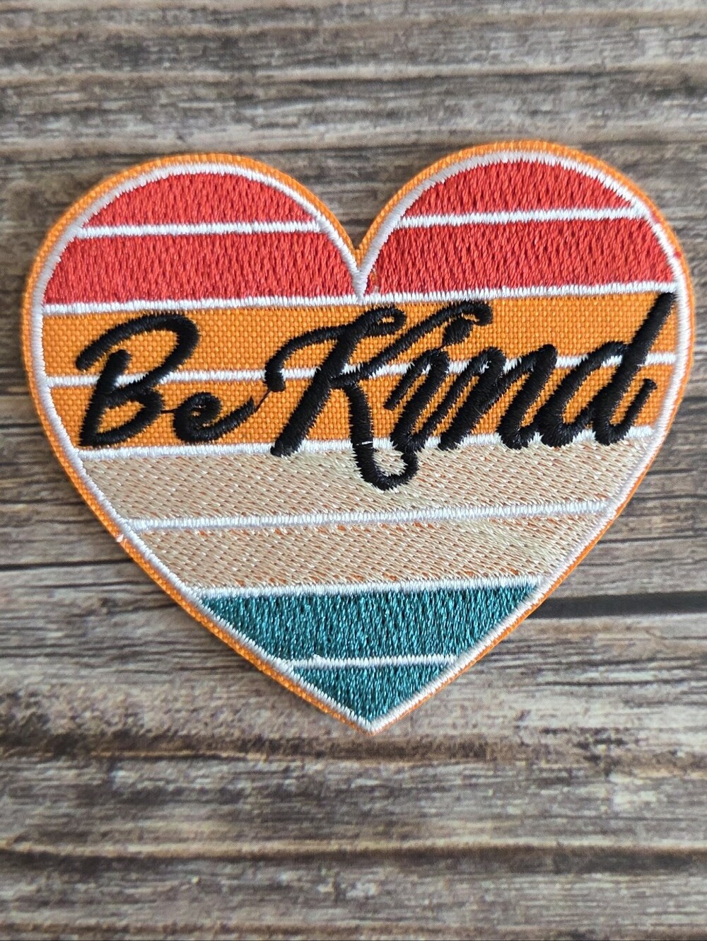 Be Kind Heart Patch Retro 70's Style Hippie Hippy Boho Iron On Patch